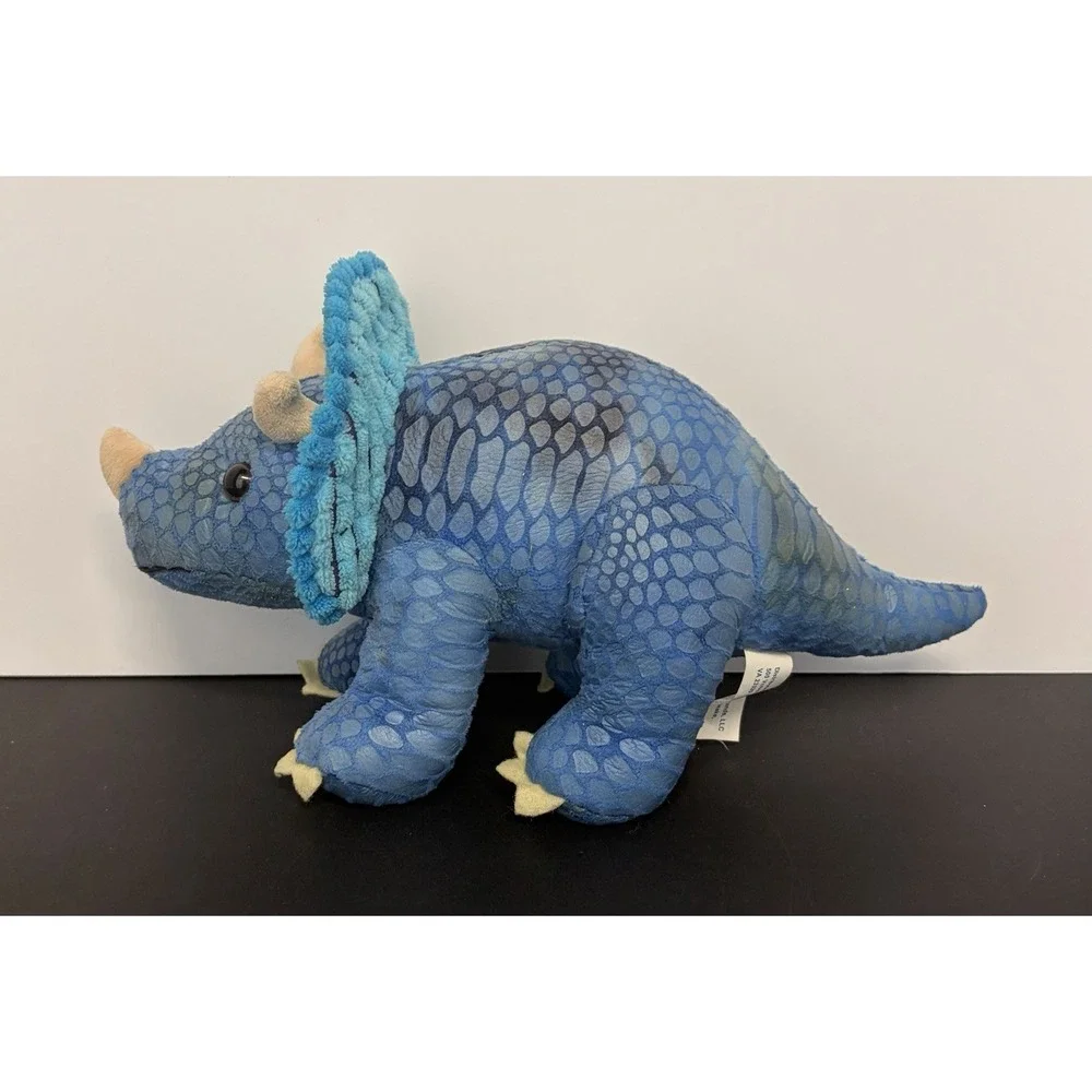 Dinosaur Plush Midwood Brands Triceratops Metallic Scale Green Blue Multi